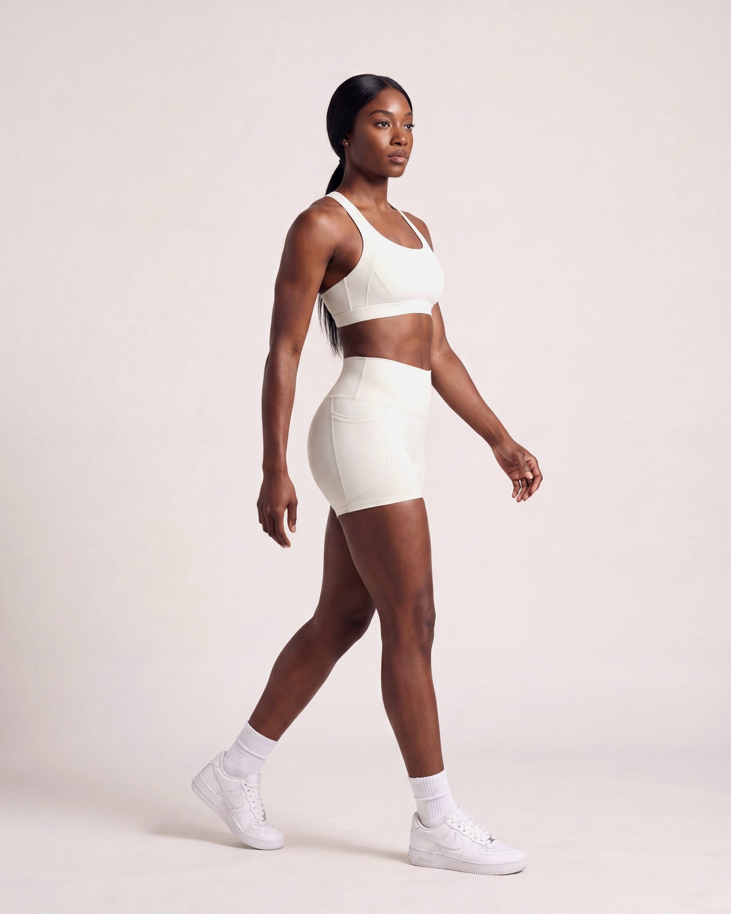 VARCEA Light Ivory Cross Sports Bra