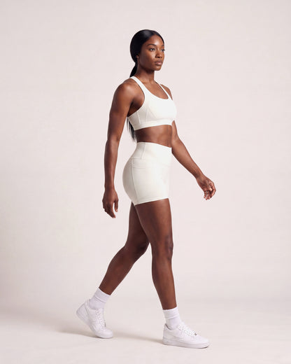 VARCEA Light Ivory Cross Sports Bra