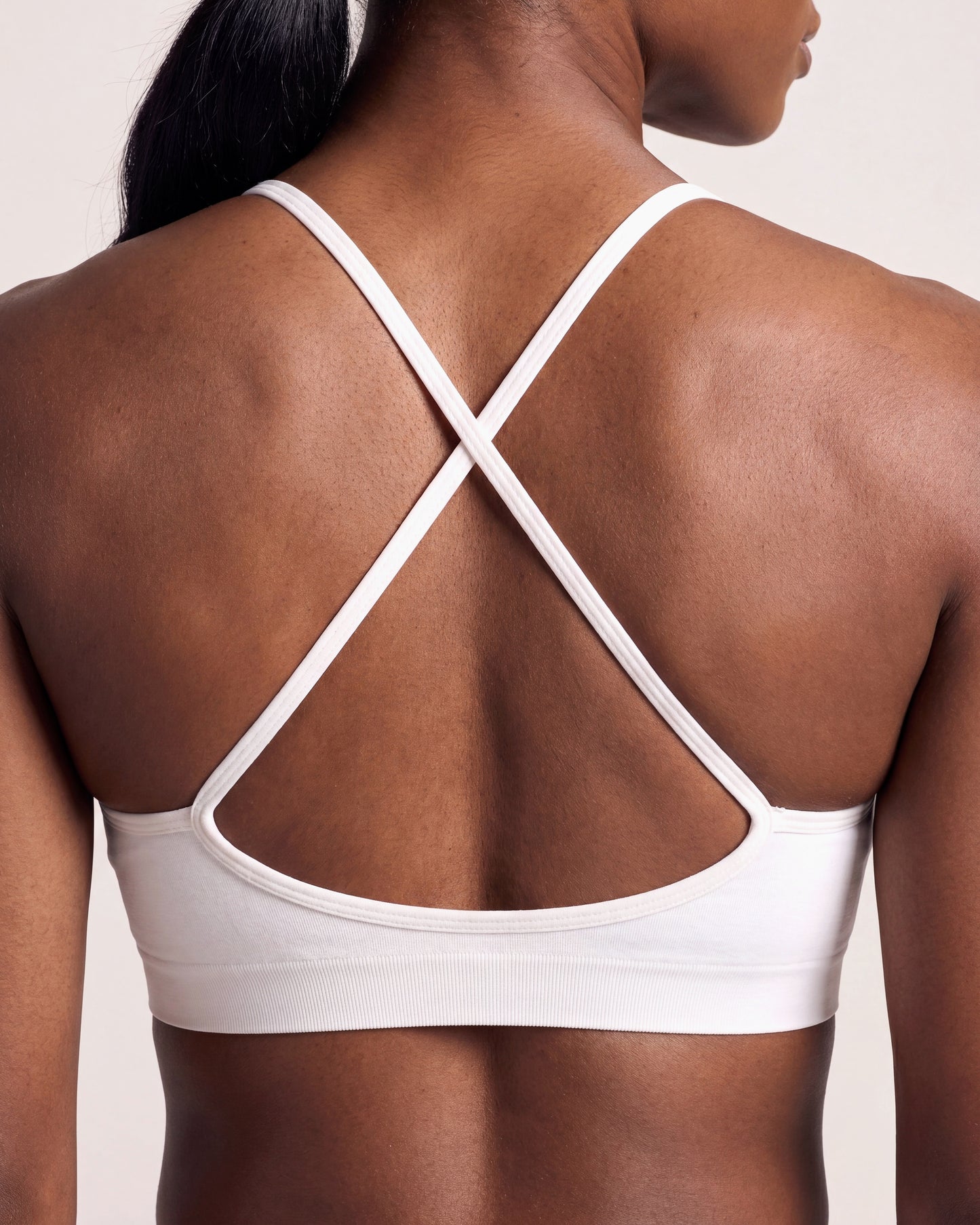VARCEA Light Ivory Cross Sports Bra