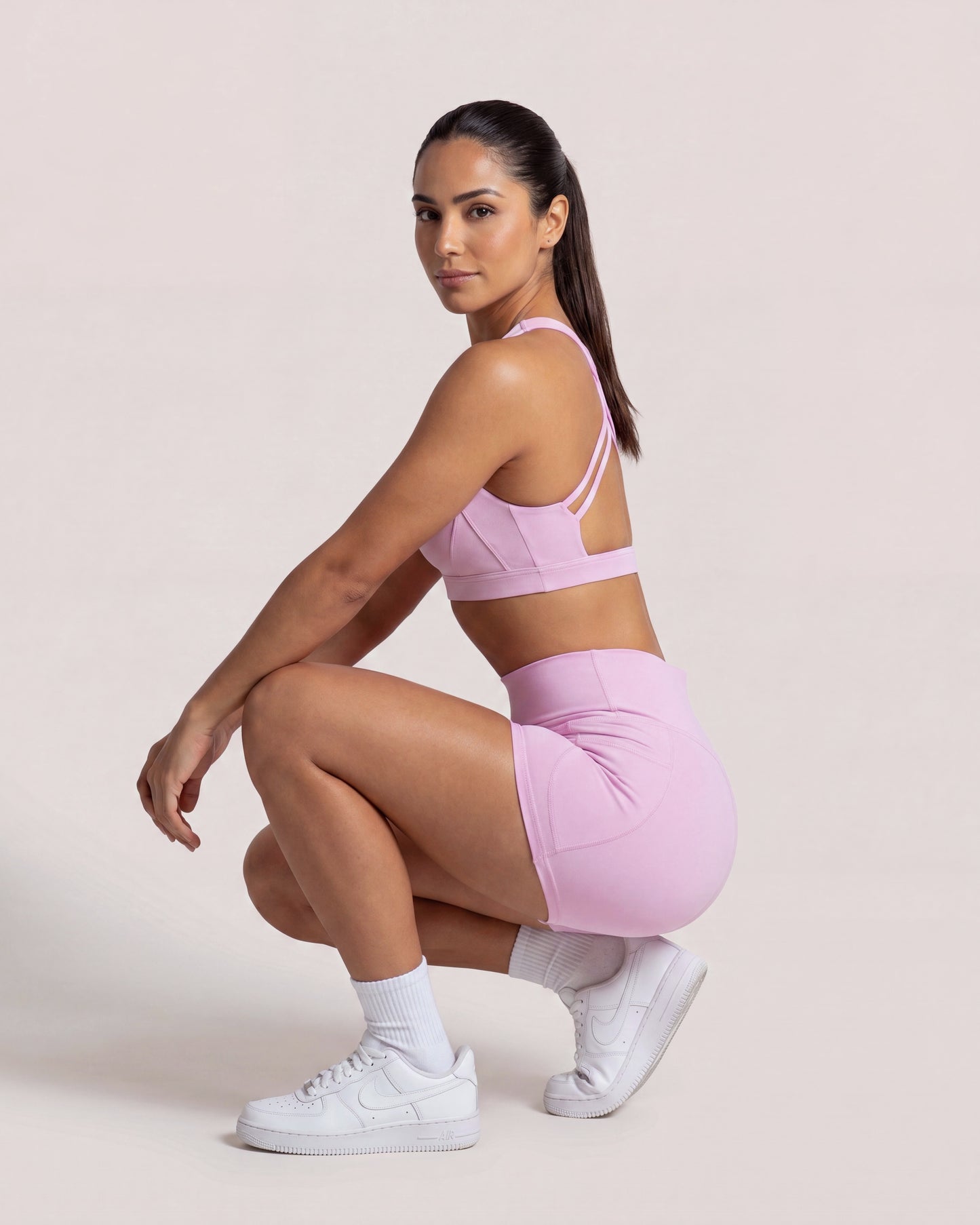 VARCEA Pink Cross Sports Bra
