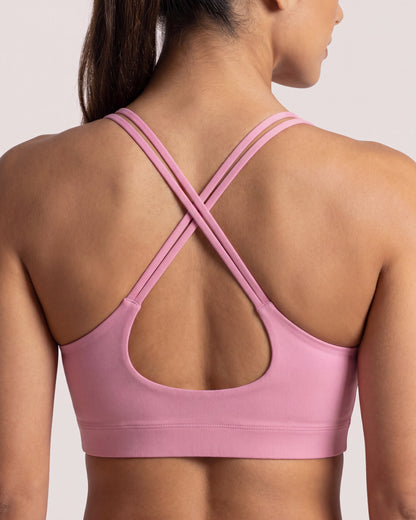 VARCEA Pink Cross Sports Bra