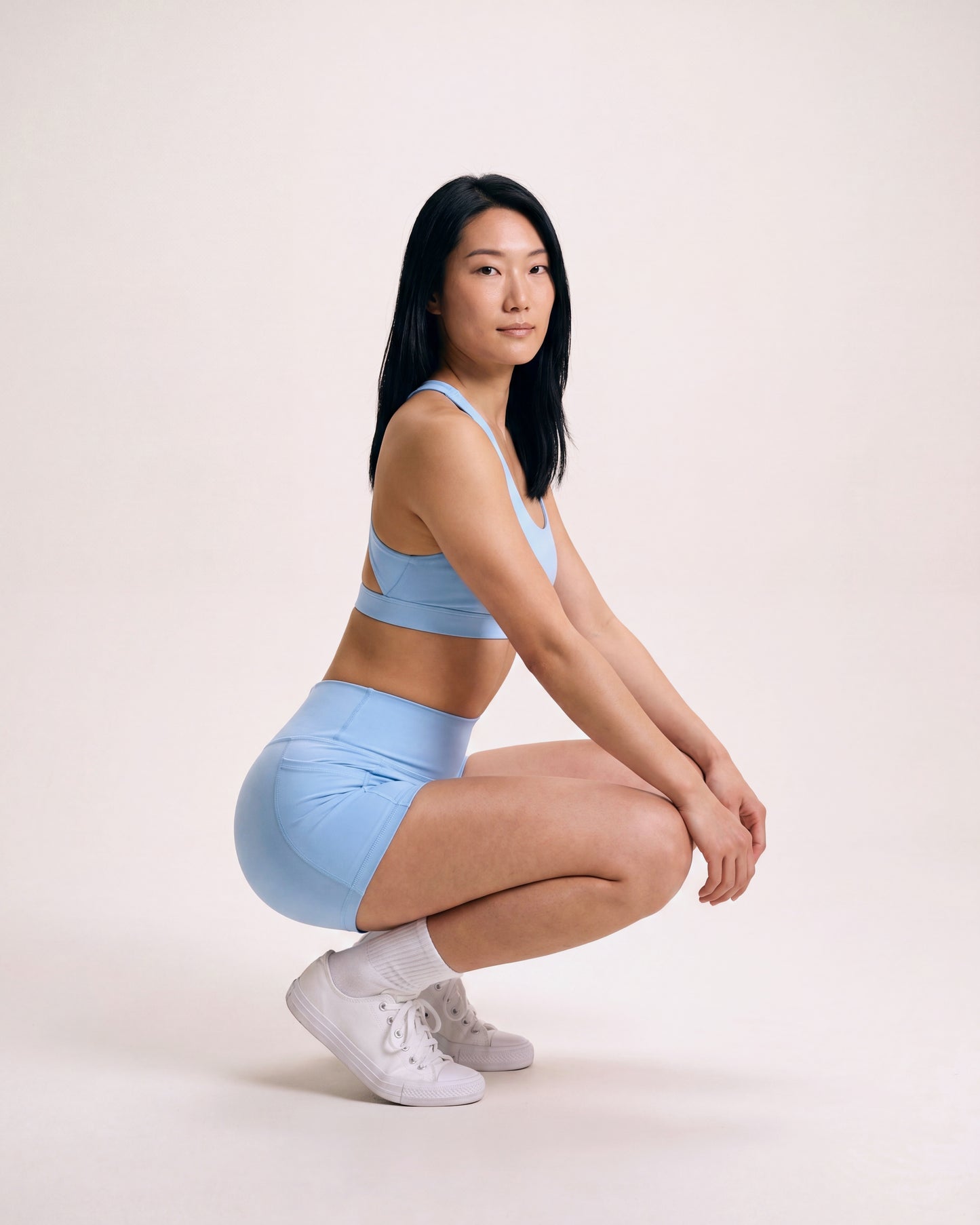 VARCEA Sky Blue Cross Sports Bra