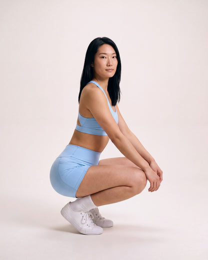 VARCEA Sky Blue Cross Sports Bra