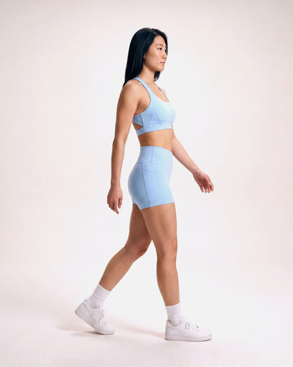 VARCEA Sky Blue Cross Sports Bra