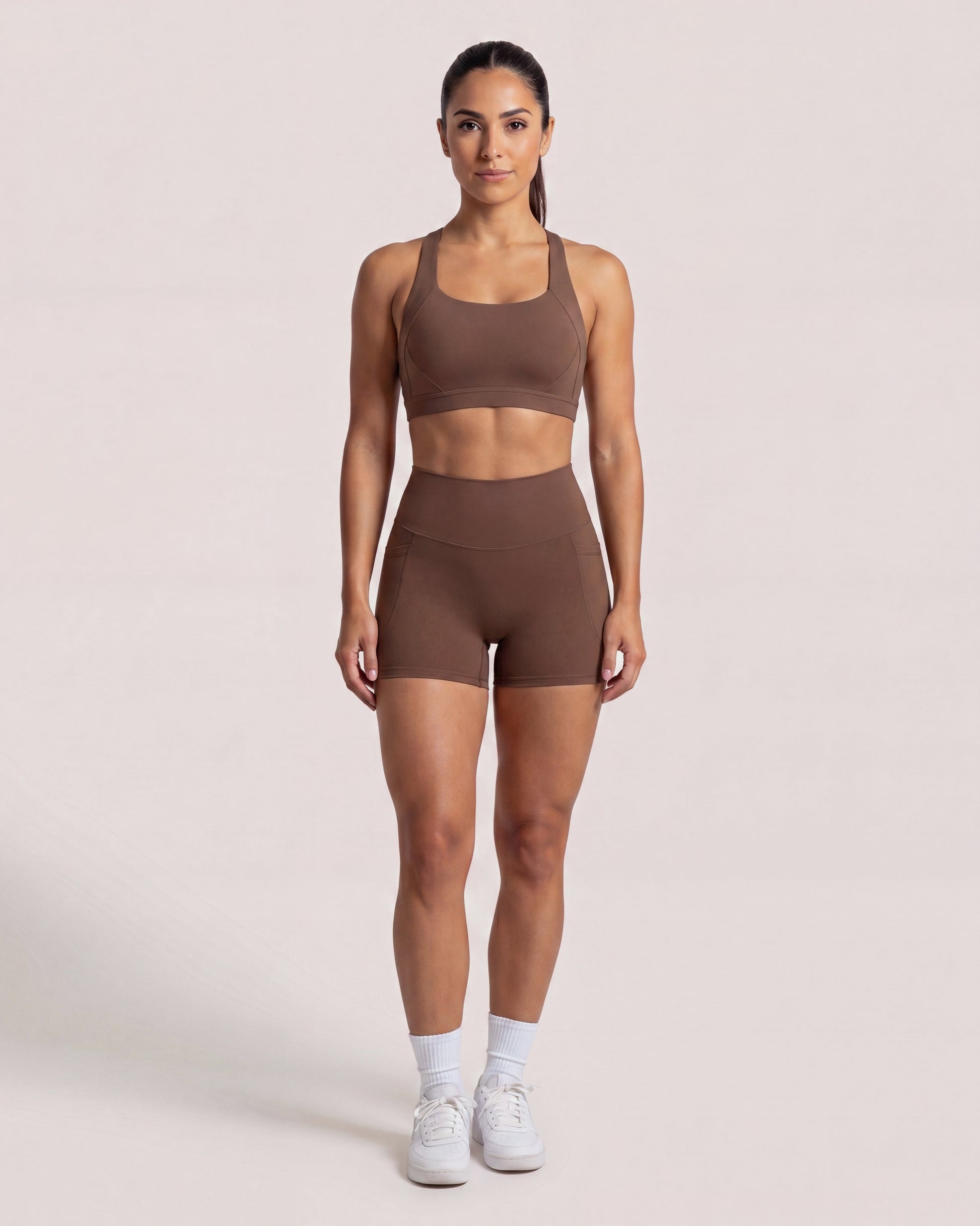 VARCEA Brown Pocket Shorts