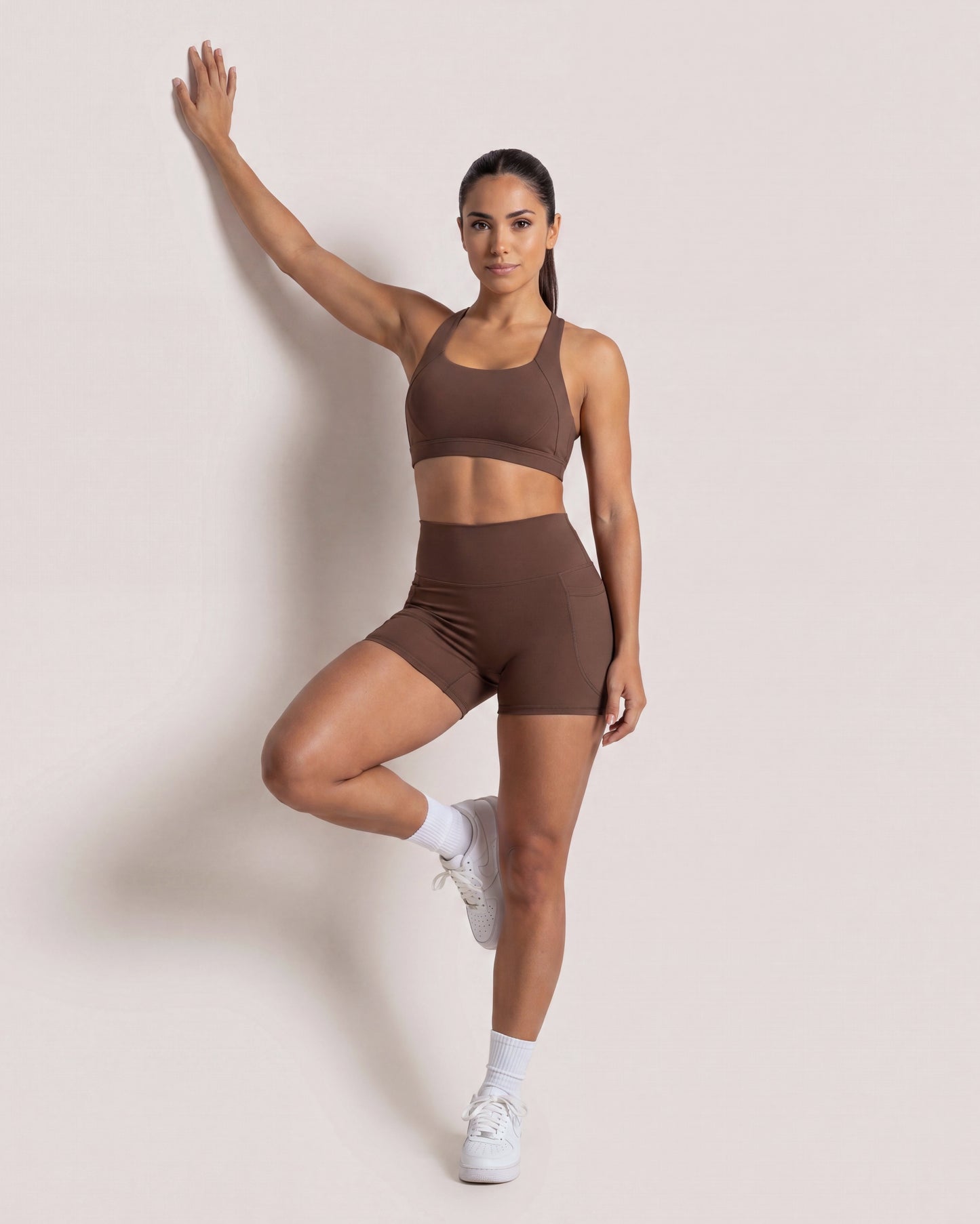 VARCEA Brown Pocket Shorts
