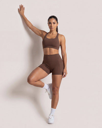 VARCEA Brown Pocket Shorts