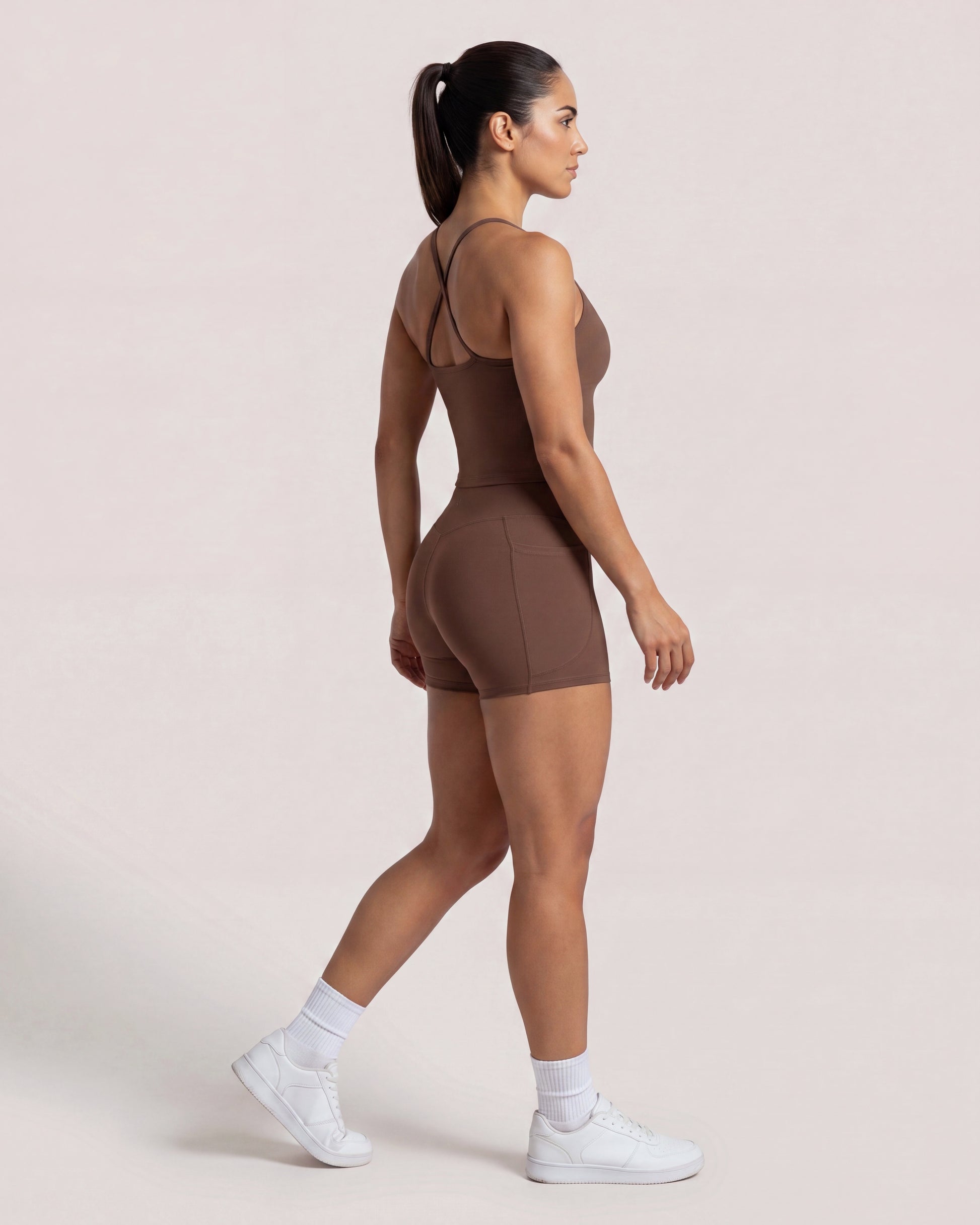 VARCEA Brown Pocket Shorts