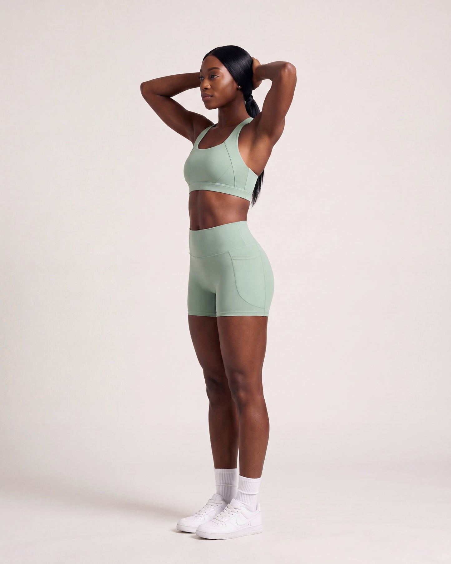 VARCEA Light Green Pocket Shorts