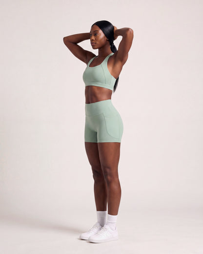 VARCEA Light Green Pocket Shorts