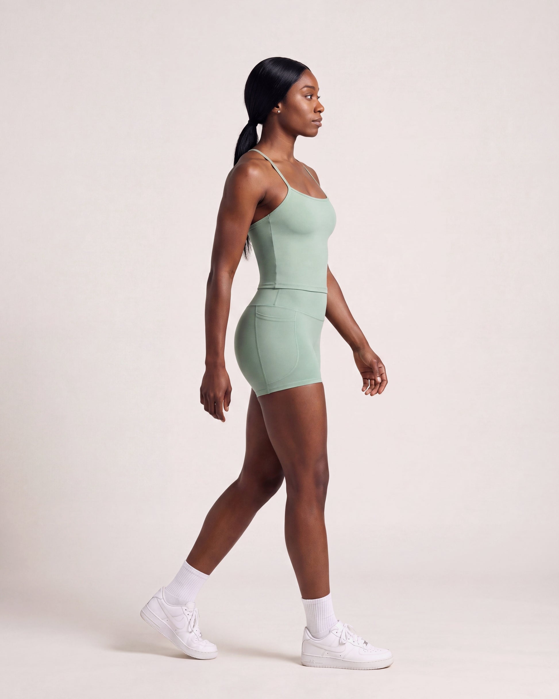 VARCEA Light Green Pocket Shorts