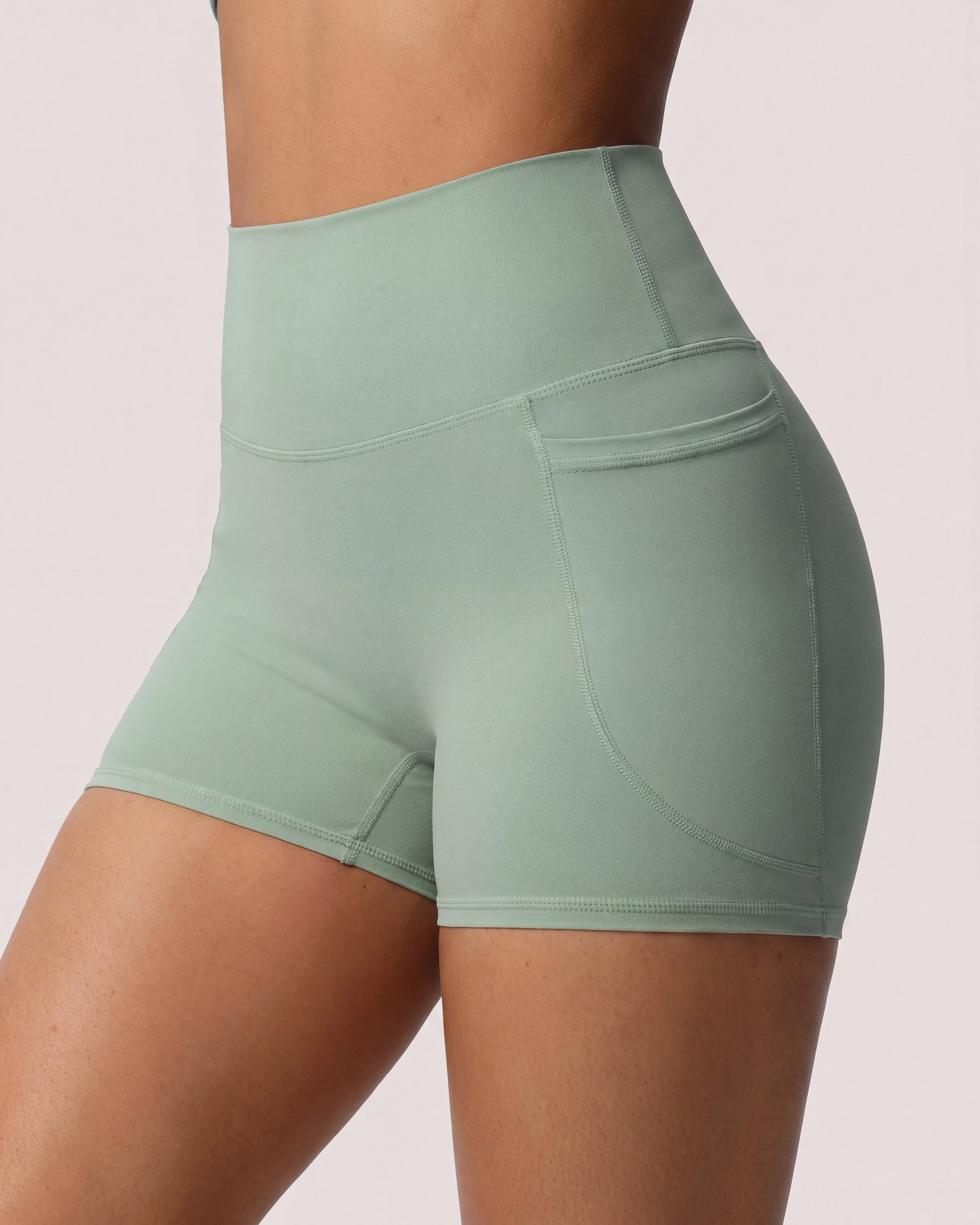 VARCEA Light Green Pocket Shorts