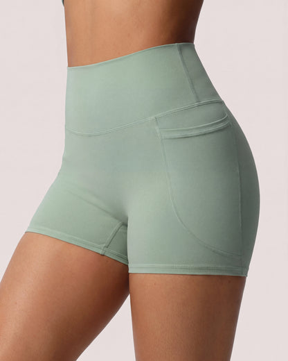 VARCEA Light Green Pocket Shorts