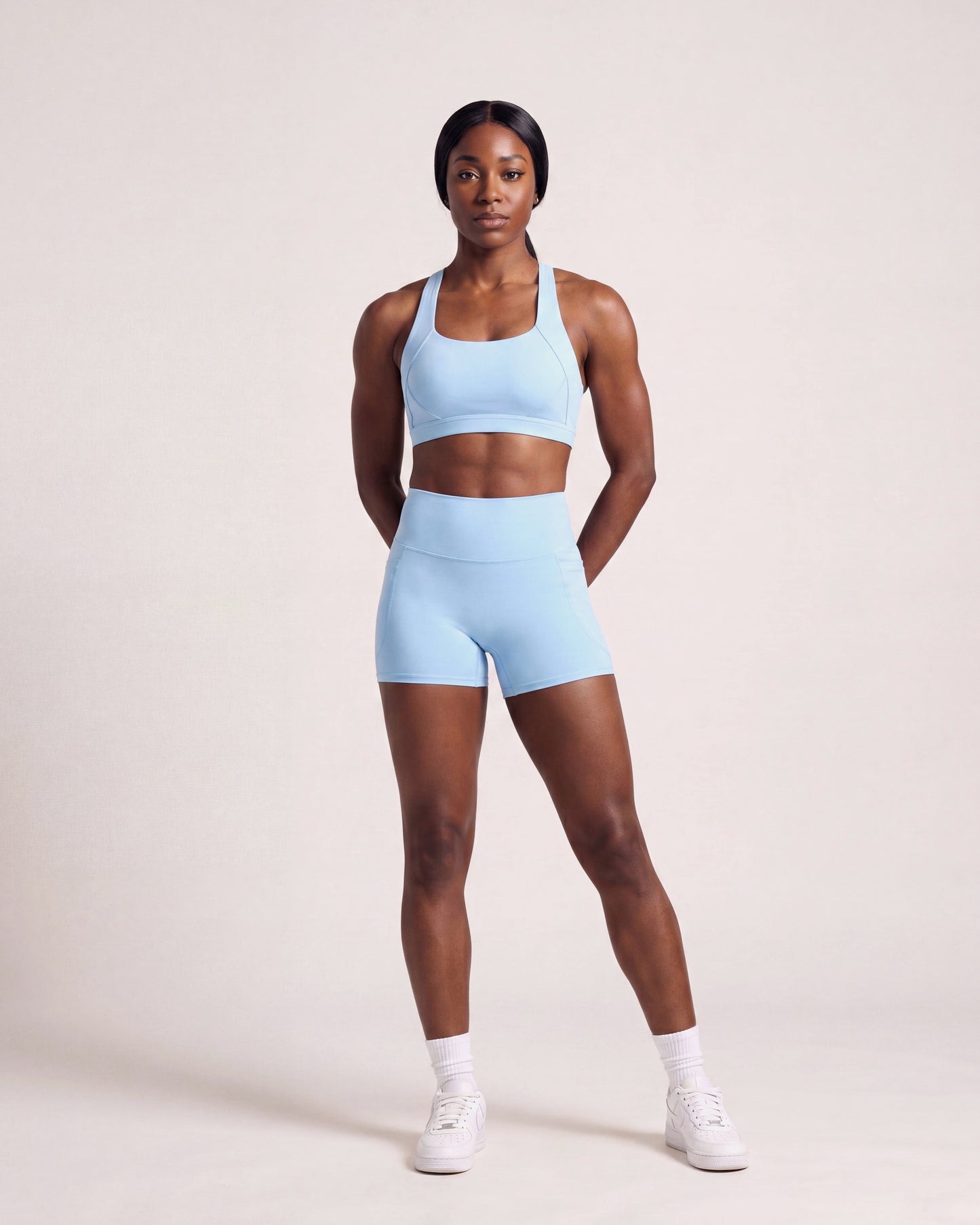 VARCEA Sky Blue Pocket Shorts