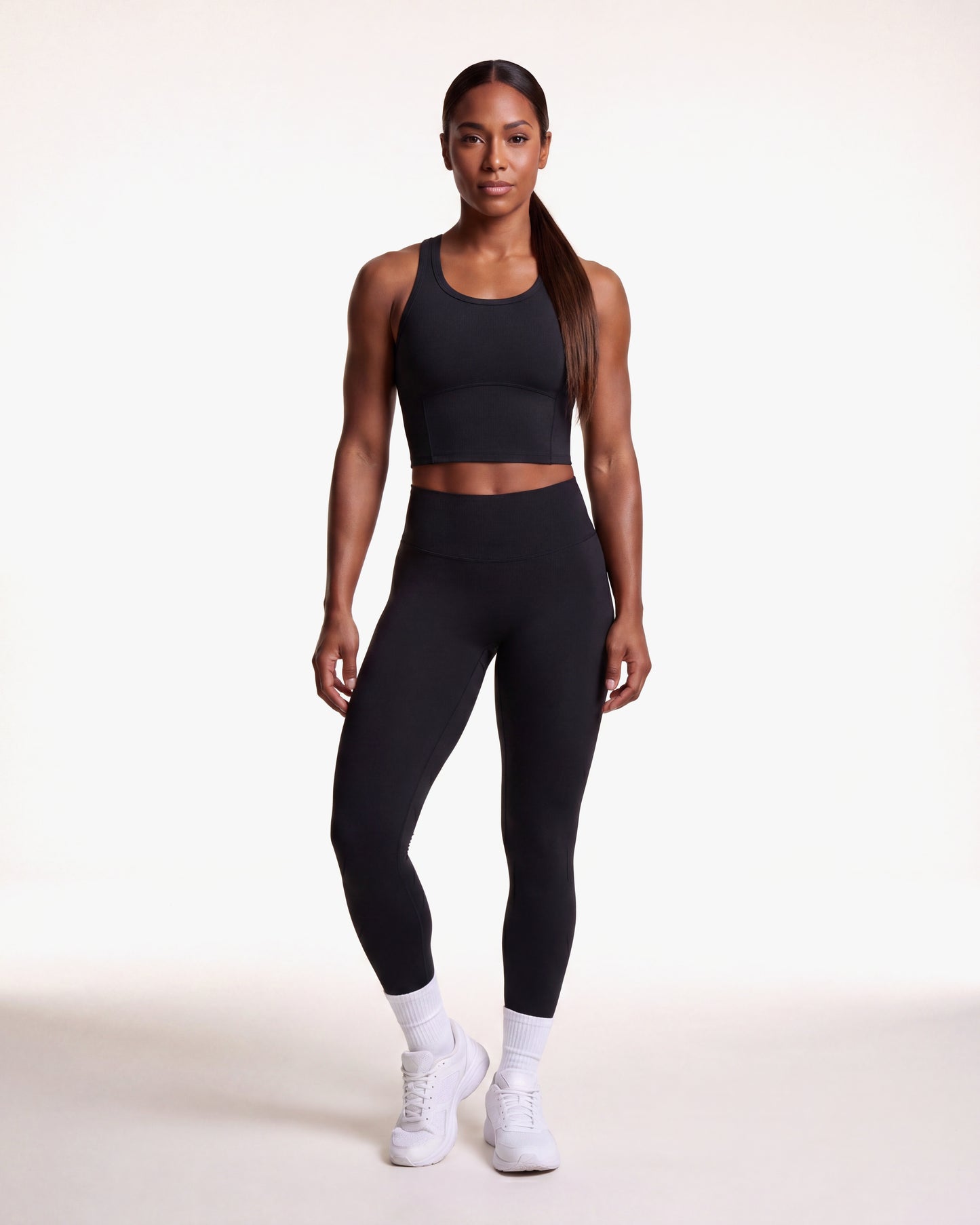 VARCEA Seamless High Tank in black — front view