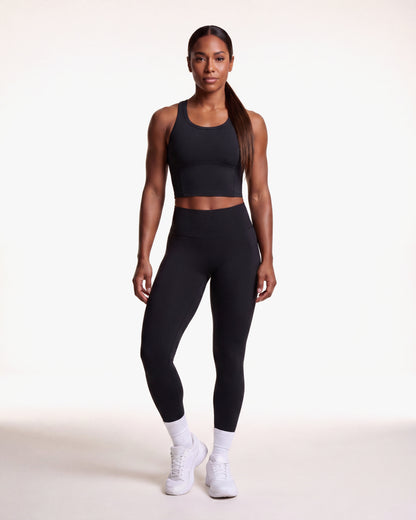 VARCEA Seamless High Tank in black — front view