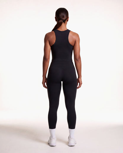 VARCEA Seamless High Tank in black — back view