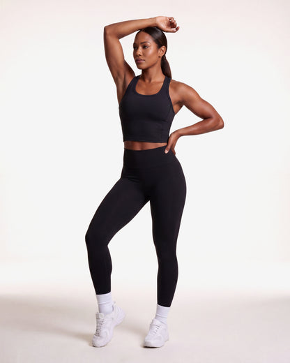 VARCEA Seamless High Tank in black — three-quarter view