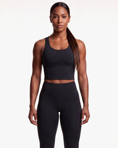 VARCEA Seamless High Tank in black — front detail