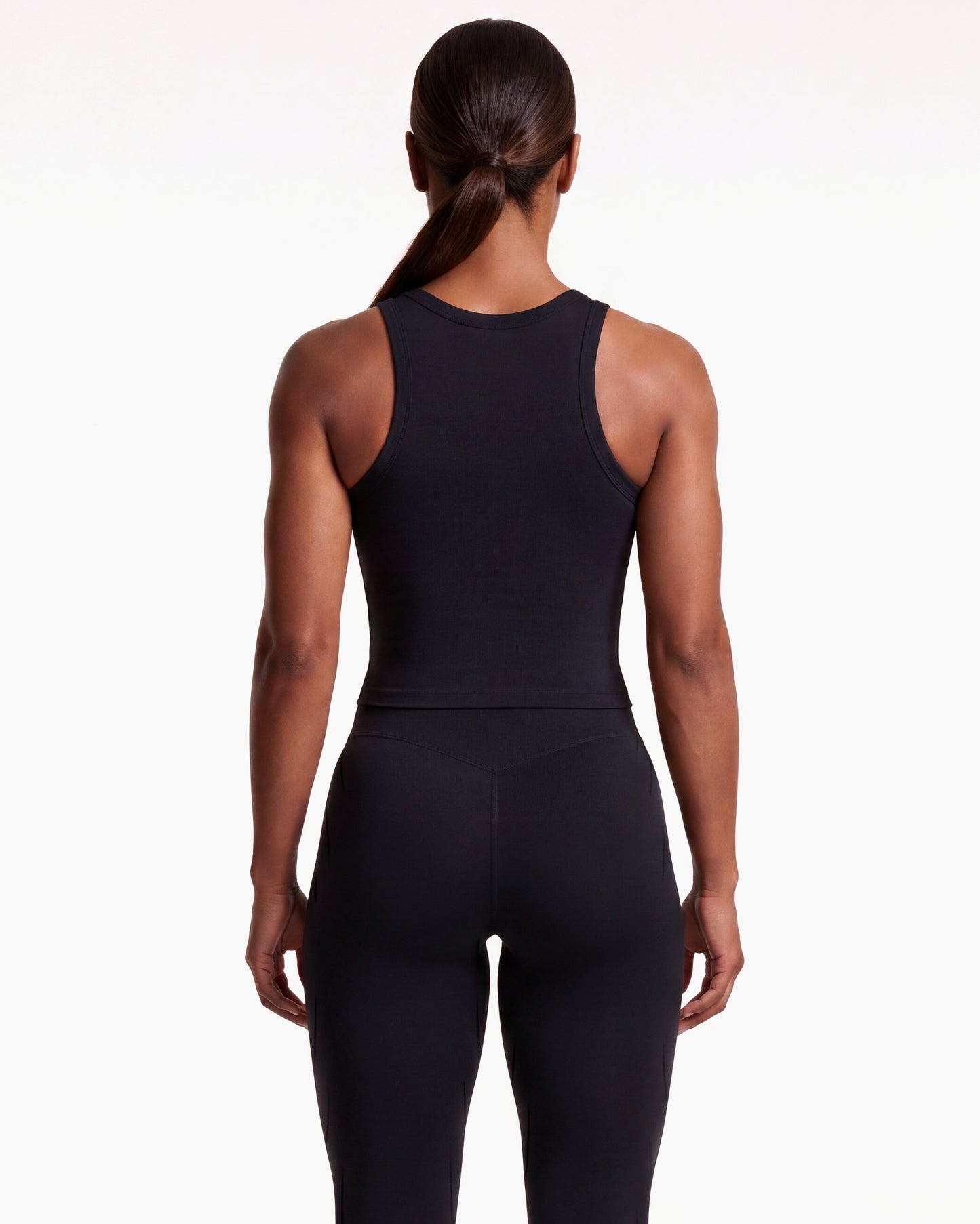 VARCEA Seamless High Tank in black — back detail