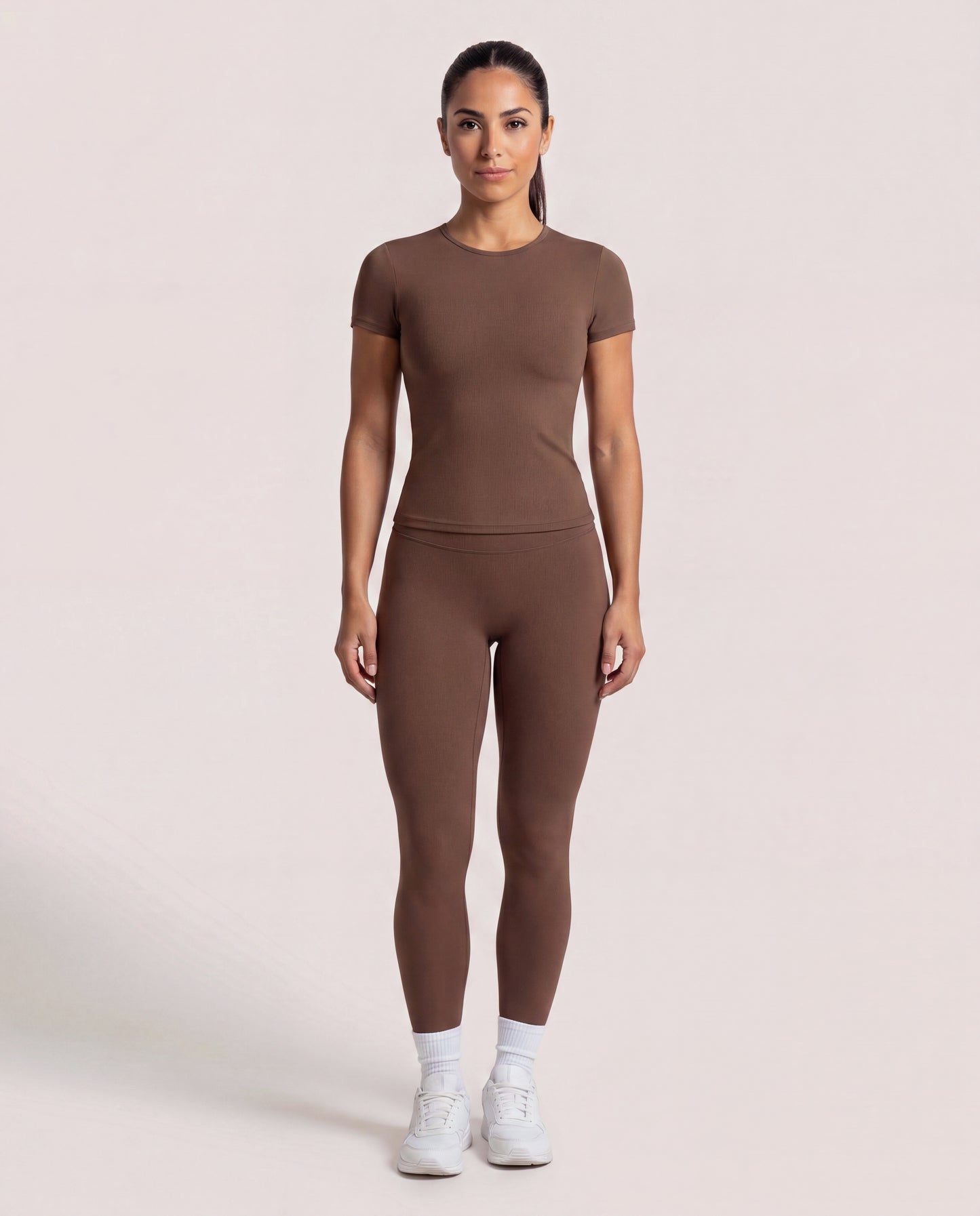 VARCEA Brown Seamless T Shirt