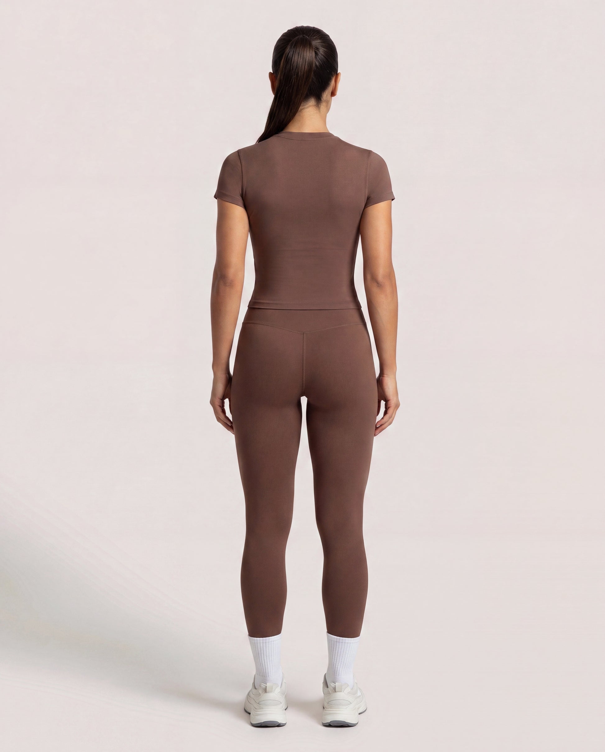 VARCEA Brown Seamless T Shirt