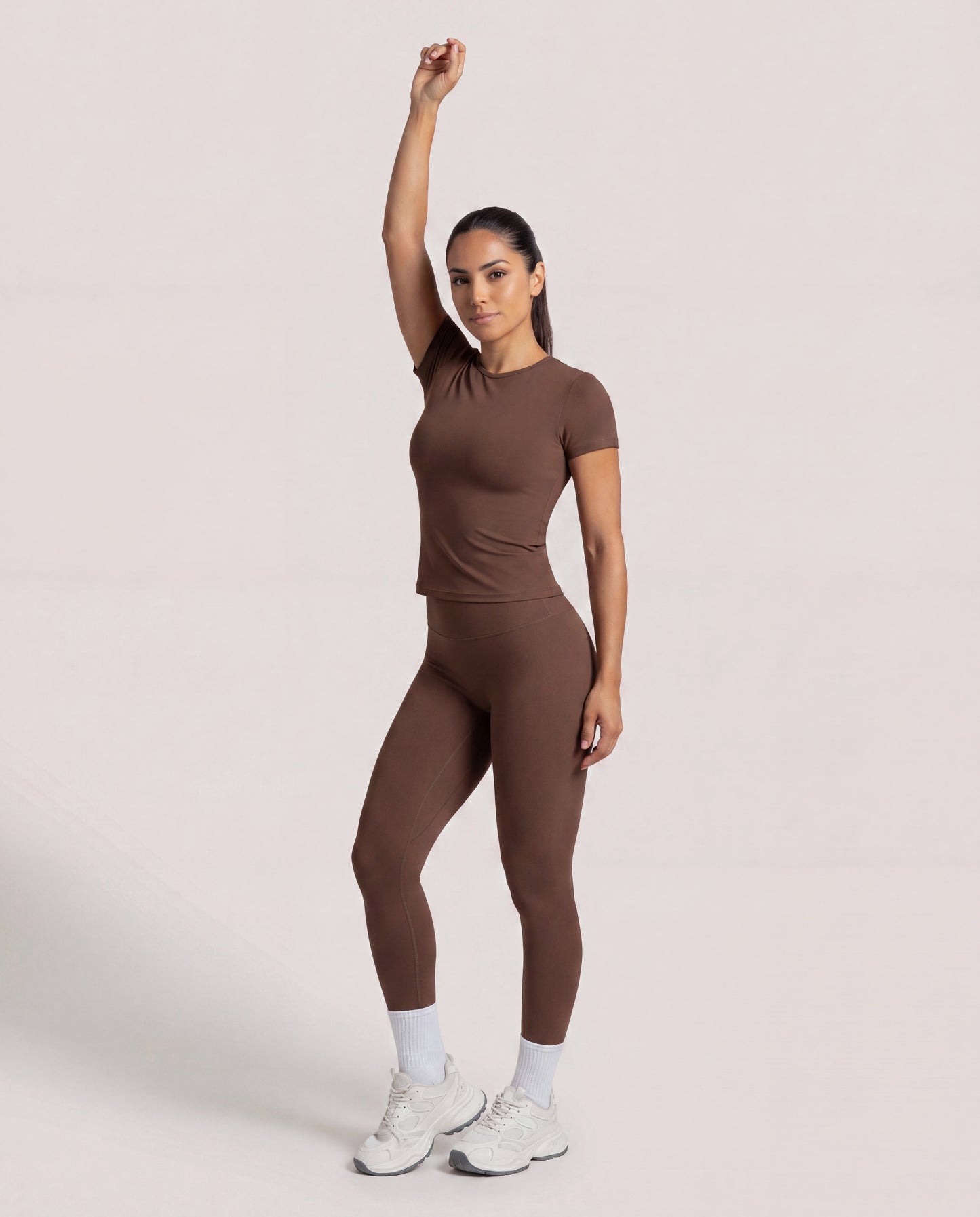 VARCEA Brown Seamless T Shirt