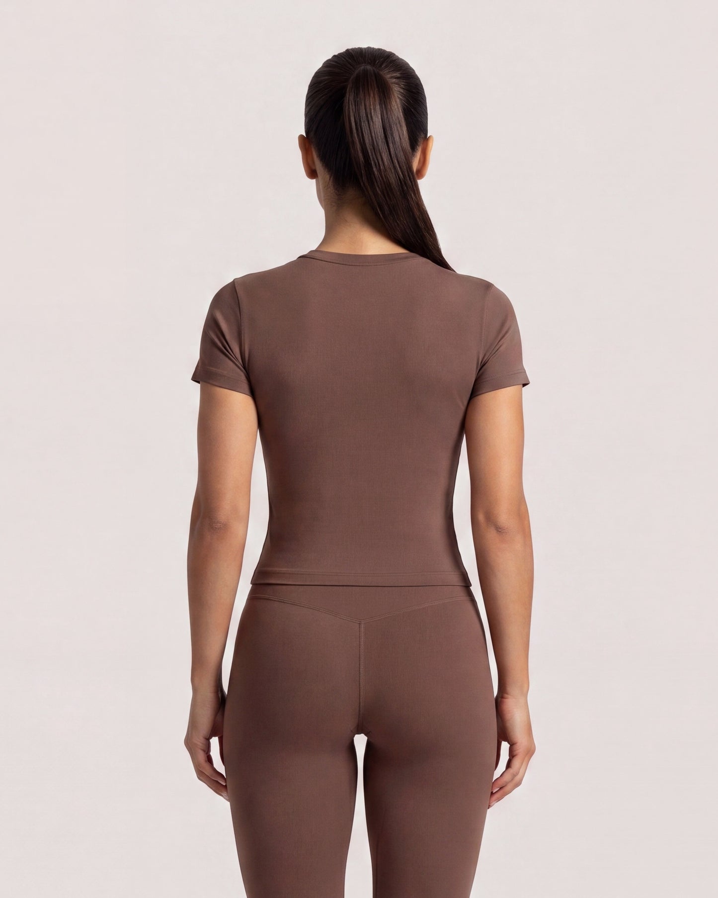 VARCEA Brown Seamless T Shirt