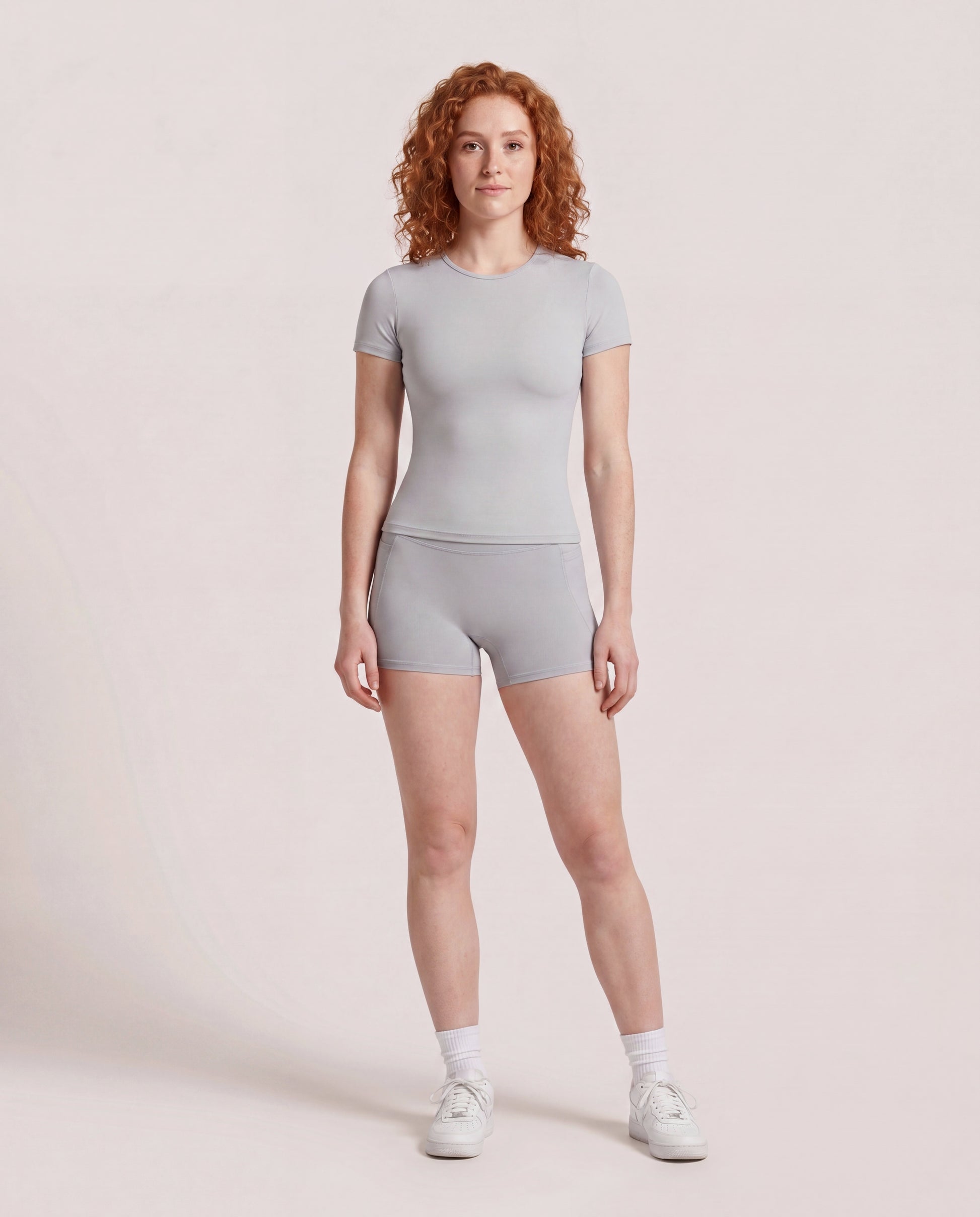 VARCEA Light Gray Seamless T Shirt