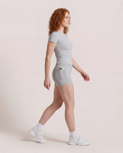 VARCEA Light Gray Seamless T Shirt