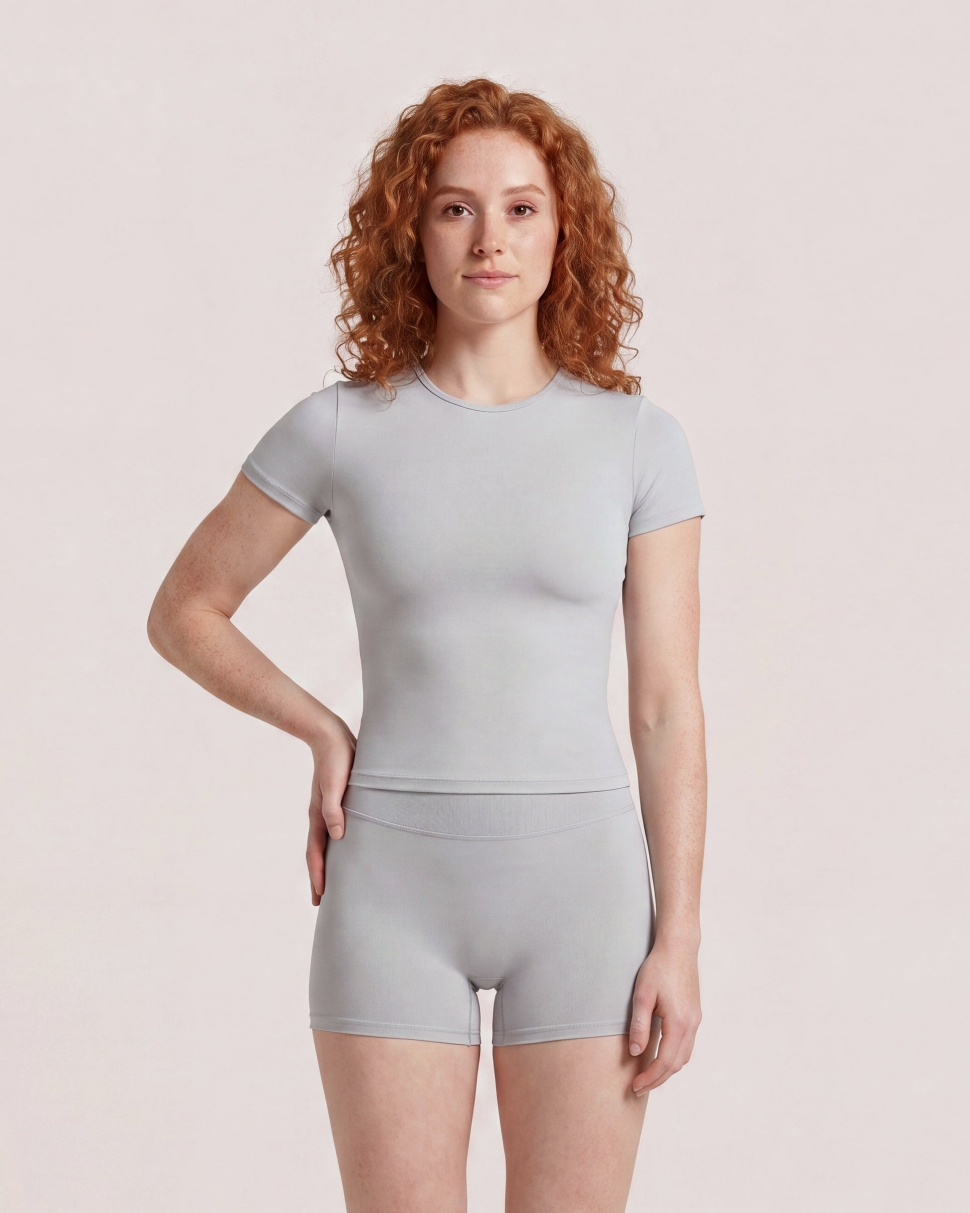 VARCEA Light Gray Seamless T Shirt