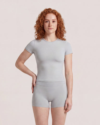 VARCEA Light Gray Seamless T Shirt