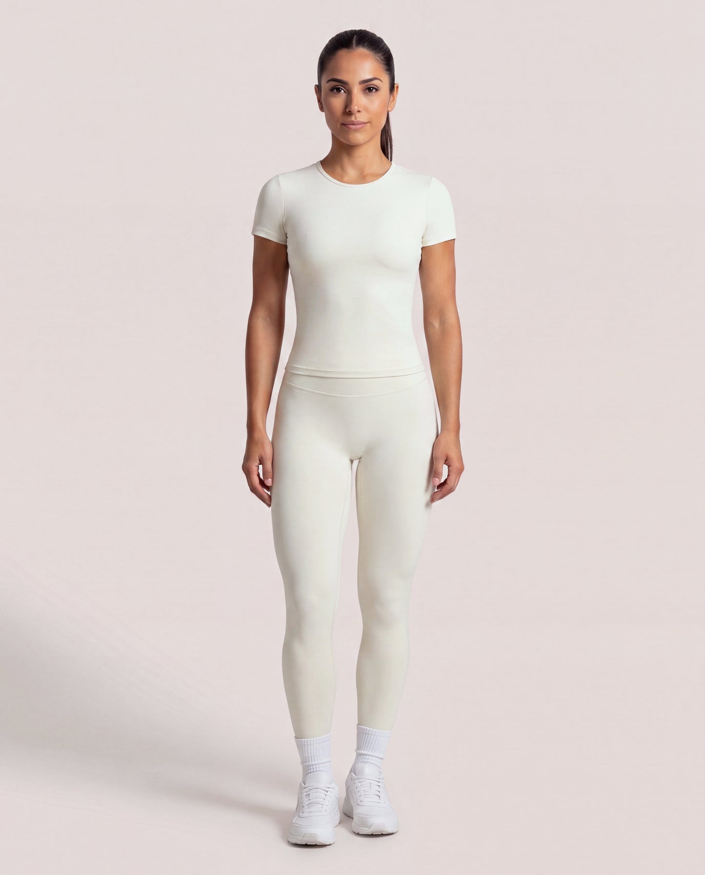 VARCEA Light Ivory Seamless T Shirt