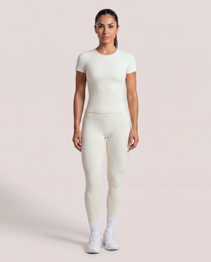 VARCEA Light Ivory Seamless T Shirt