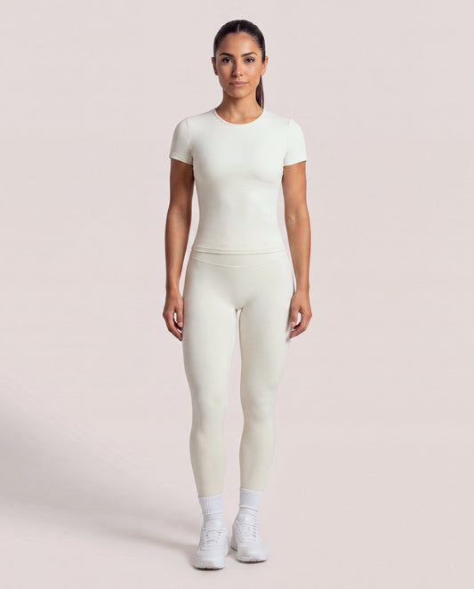 VARCEA Light Ivory Seamless T Shirt