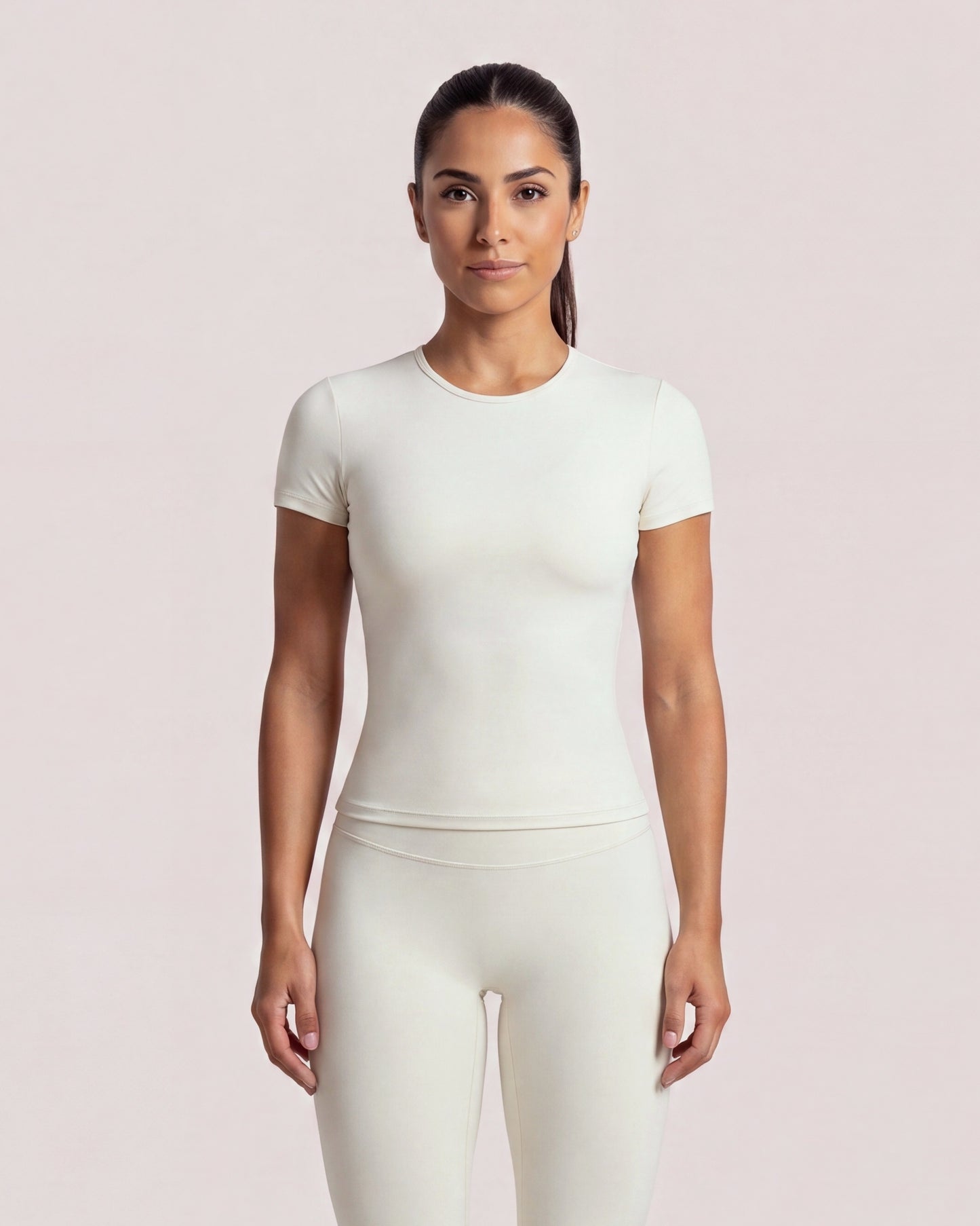 VARCEA Light Ivory Seamless T Shirt