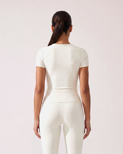 VARCEA Light Ivory Seamless T Shirt
