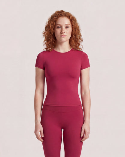 VARCEA Red Seamless T Shirt