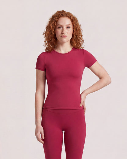 VARCEA Red Seamless T Shirt