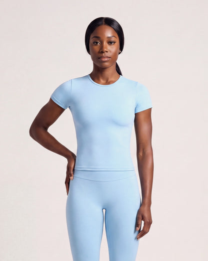 VARCEA Sky Blue Seamless T Shirt