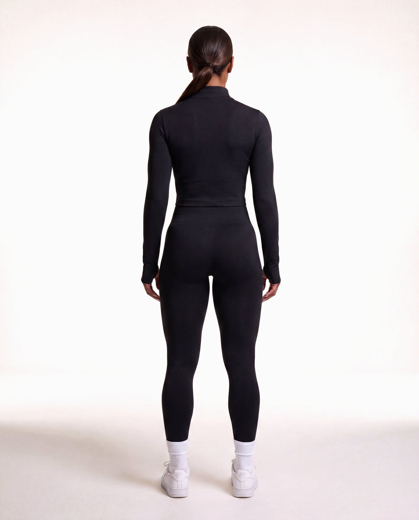 VARCEA Black Seamless Zipper Jacket