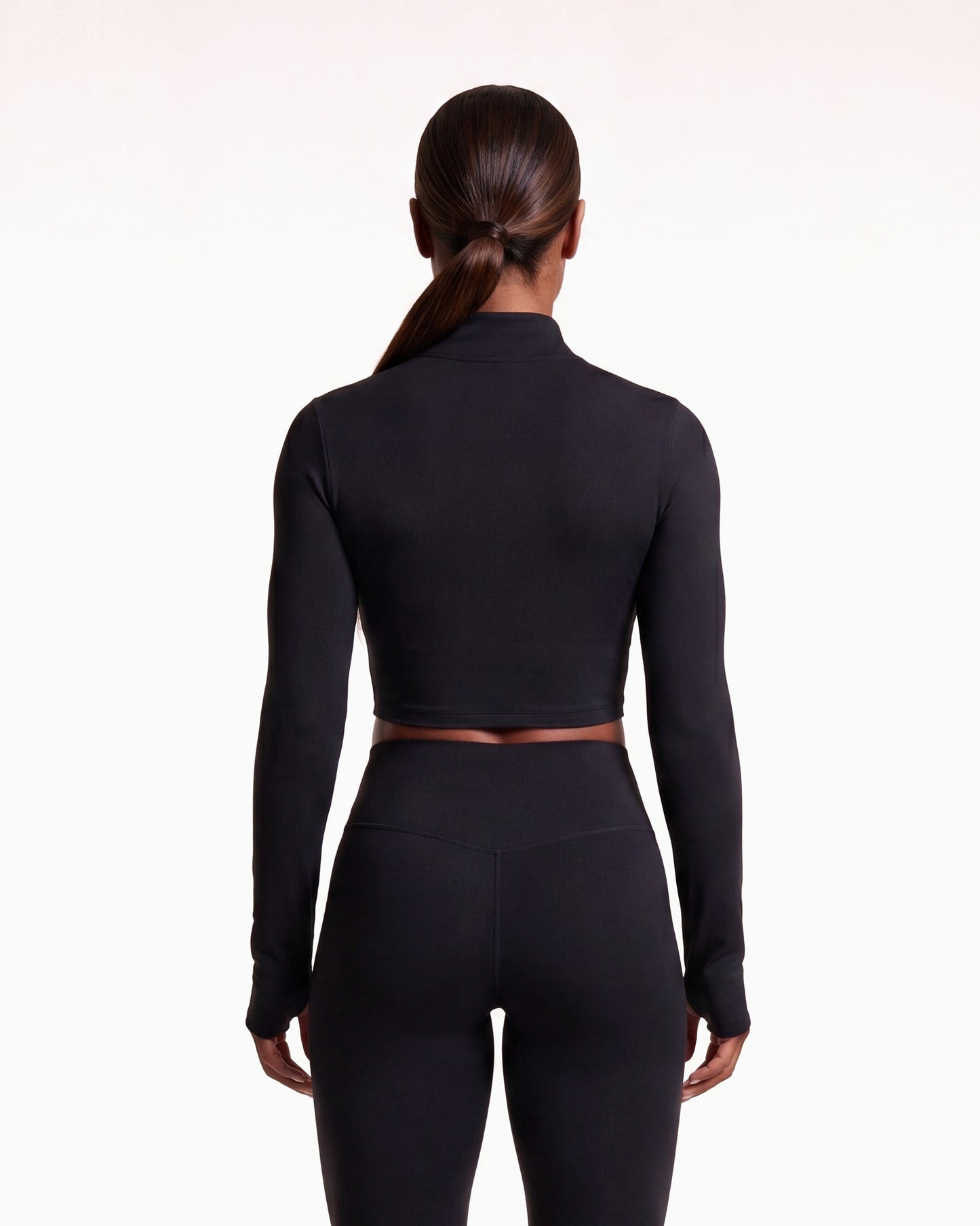 VARCEA Black Seamless Zipper Jacket