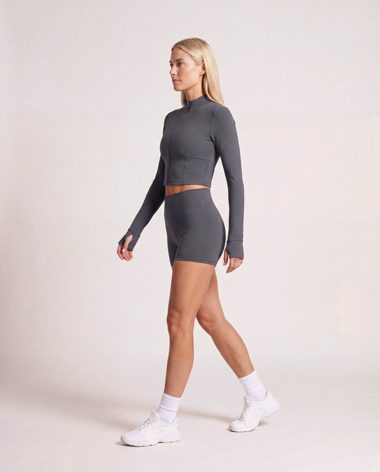 VARCEA Graphite Gray Seamless Zipper Jacket