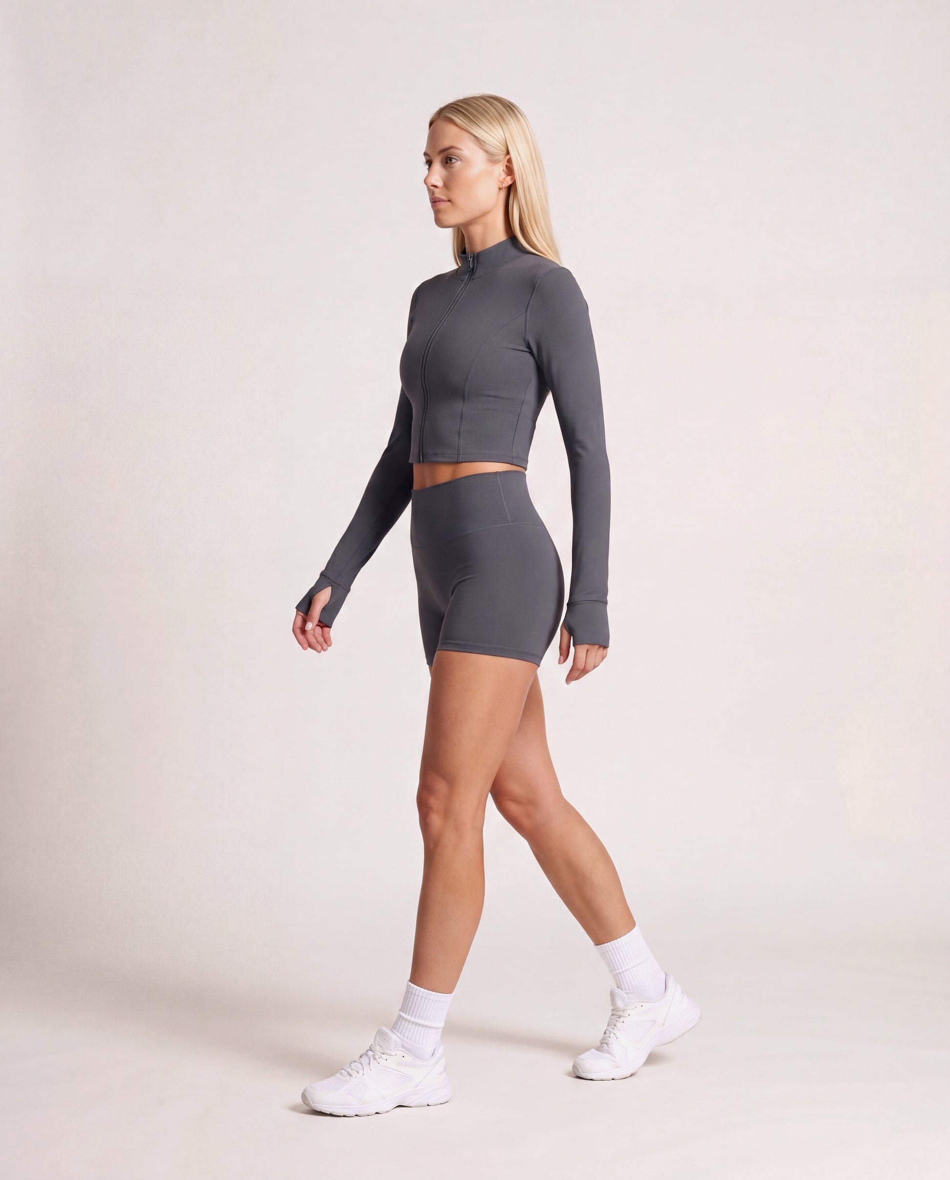 VARCEA Graphite Gray Seamless Zipper Jacket