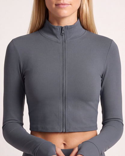 VARCEA Graphite Gray Seamless Zipper Jacket