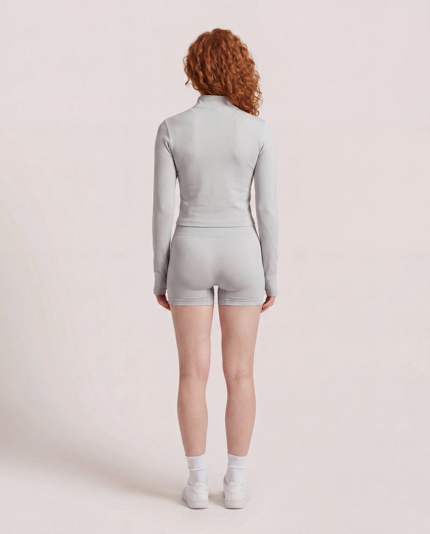 VARCEA Light Gray Seamless Zipper Jacket