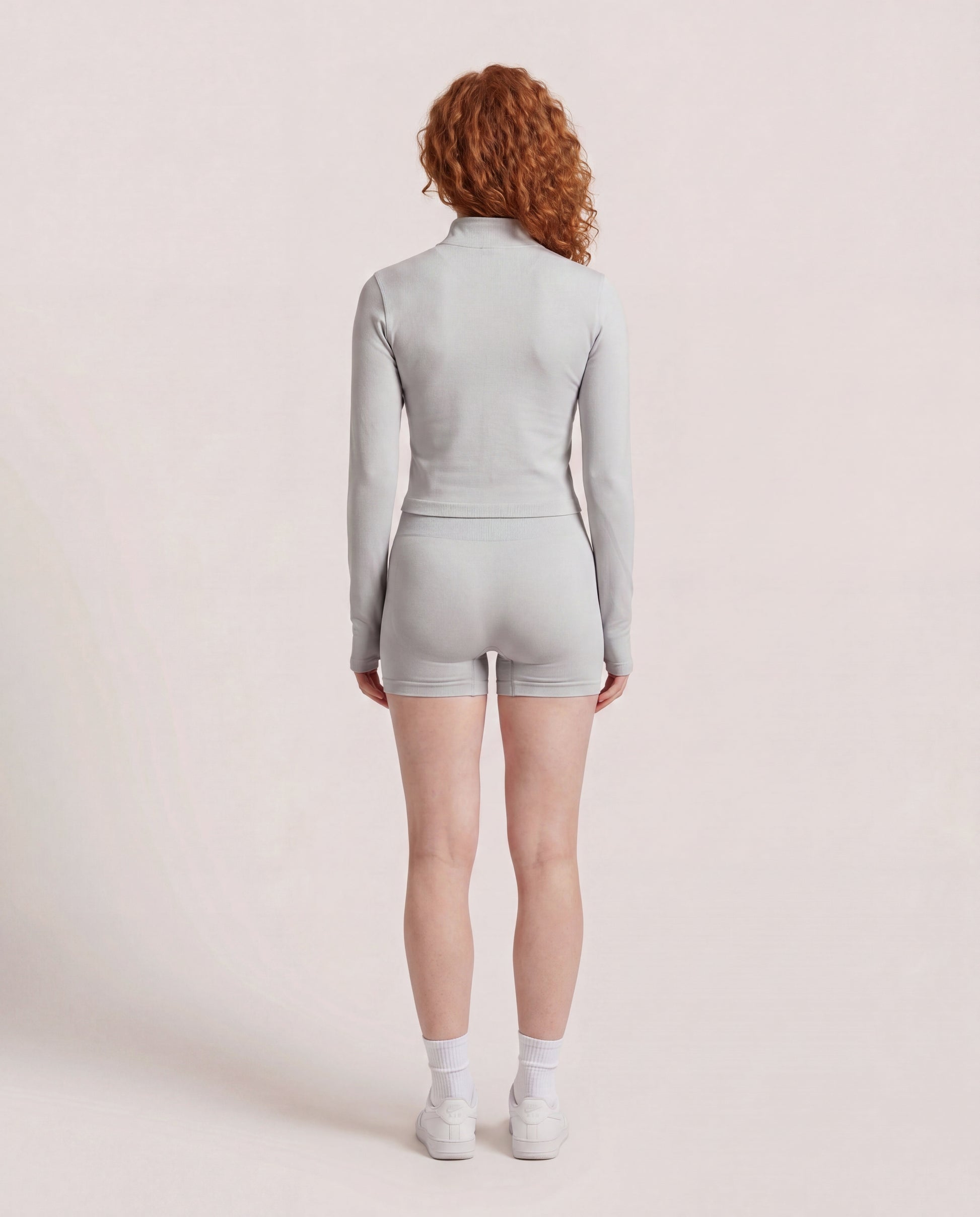 VARCEA Light Gray Seamless Zipper Jacket