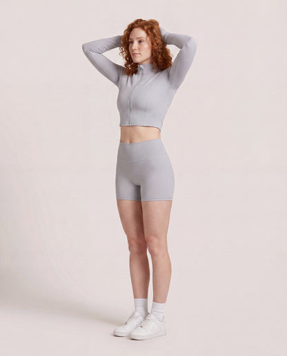 VARCEA Light Gray Seamless Zipper Jacket