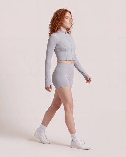 VARCEA Light Gray Seamless Zipper Jacket