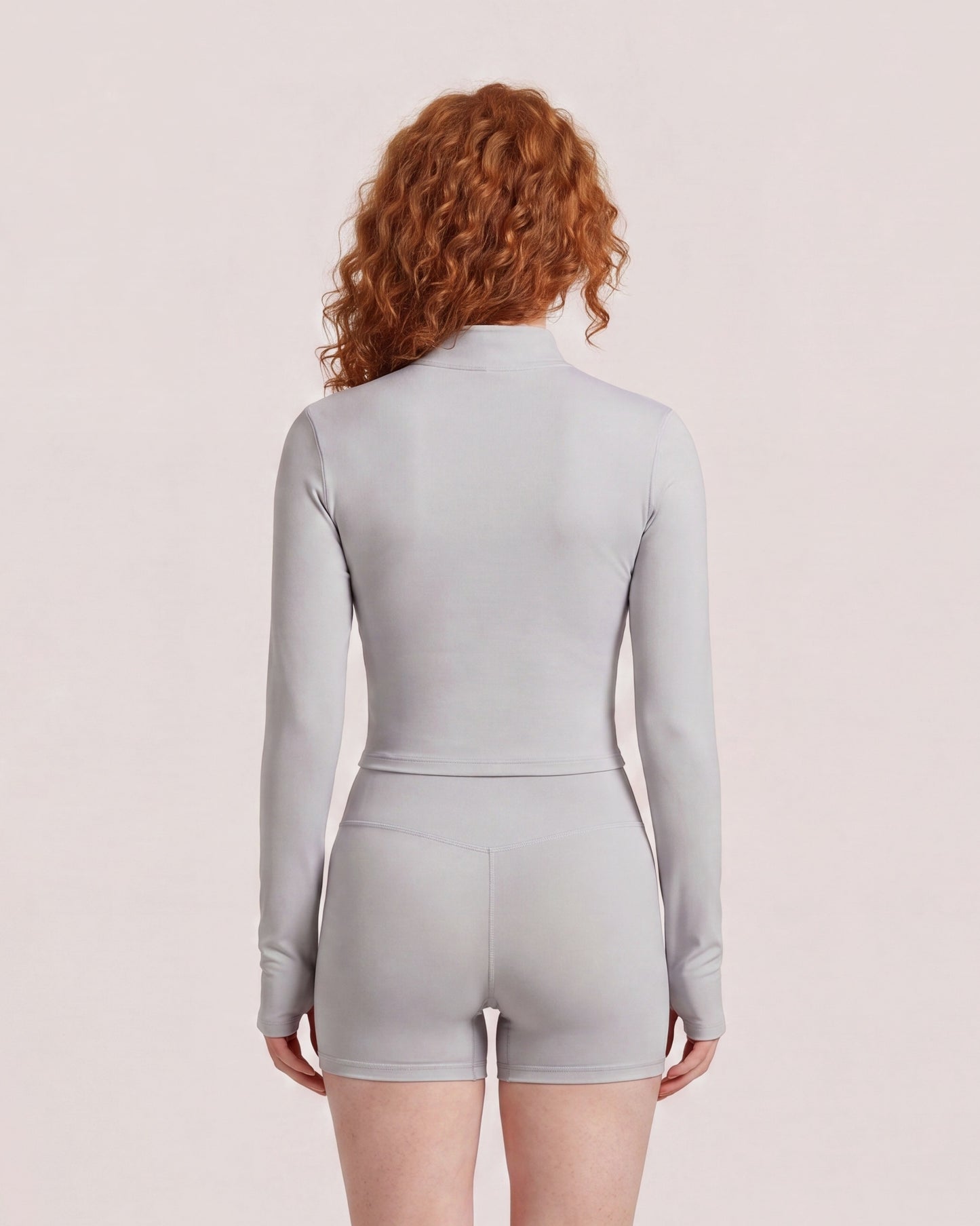 VARCEA Light Gray Seamless Zipper Jacket